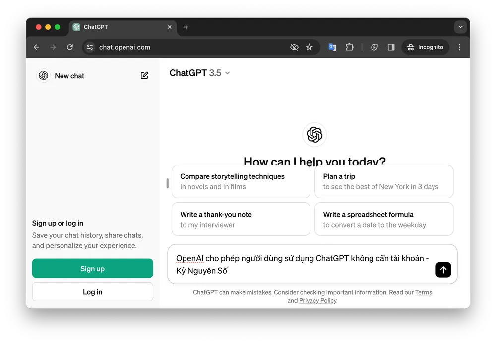 Tin công nghệ 2-4: OpenAI cho phép sử dụng ChatGPT không cần tài khoản. Ảnh: TIỂU MINH Tin công nghệ 2-4: OpenAI cho phép sử dụng ChatGPT không cần tài khoản. Ảnh: TIỂU MINH