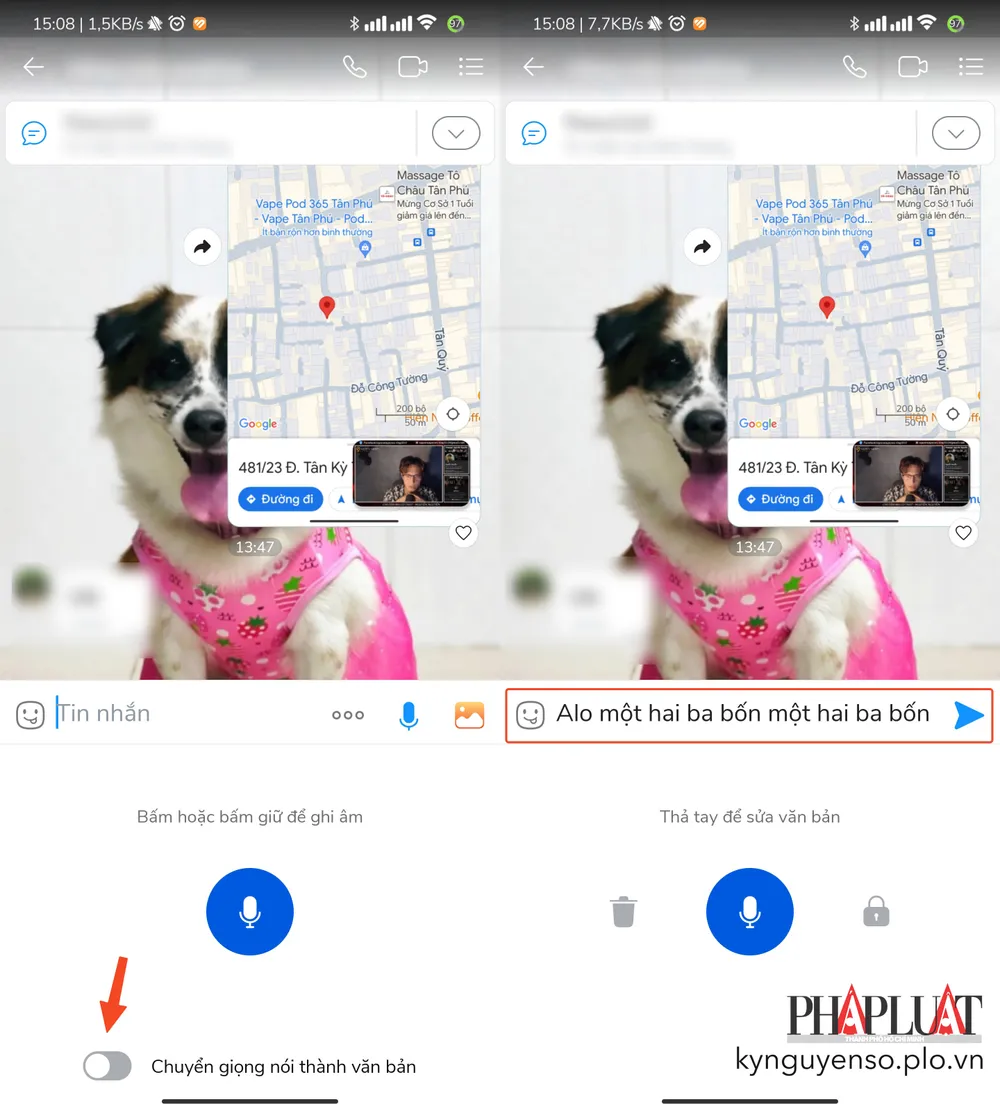 Cách chuyển tin nhắn âm thanh thành văn bản trên Zalo, tiết kiệm thời gian gõ văn bản. Ảnh: MINH HOÀNG