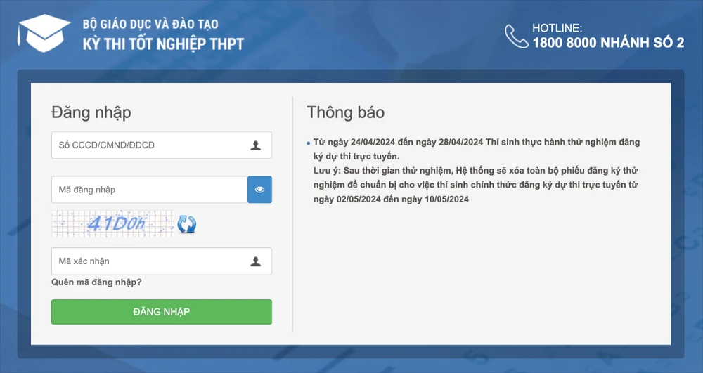 Thử nghiệm đăng ký thi tốt nghiệp trực tuyến. Ảnh: MINH HOÀNG Thử nghiệm đăng ký thi tốt nghiệp trực tuyến. Ảnh: MINH HOÀNG