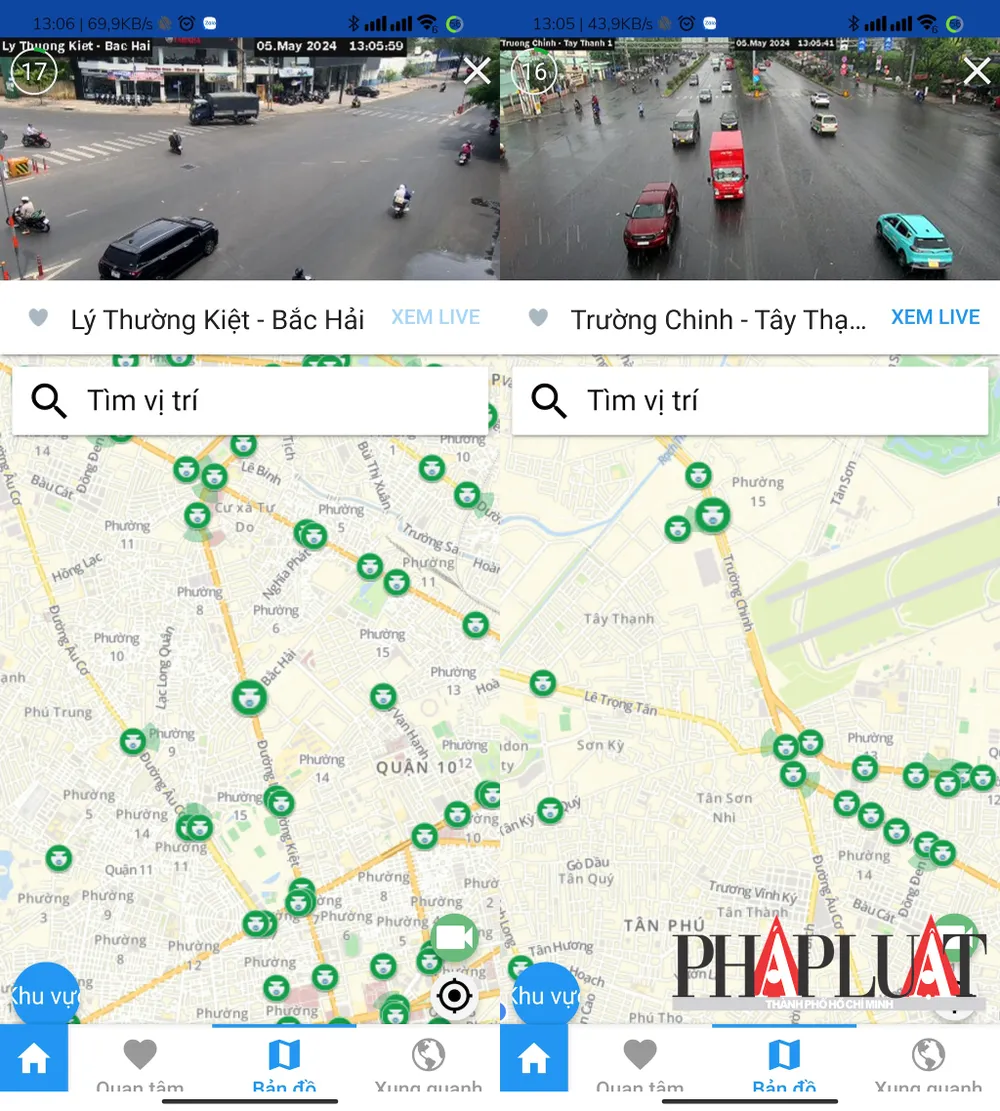 Theo dõi tình trạng giao thông và kiểm tra các khu vực đang mưa bằng camera. Ảnh: MINH HOÀNG