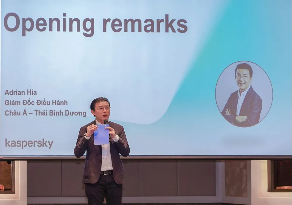 Ông Adrian Hia, Giám đốc điều hành Kaspersky khu vực Châu Á - Thái Bình Dương. Ảnh: TIỂU MINH Ông Adrian Hia, Giám đốc điều hành Kaspersky khu vực Châu Á - Thái Bình Dương. Ảnh: TIỂU MINH