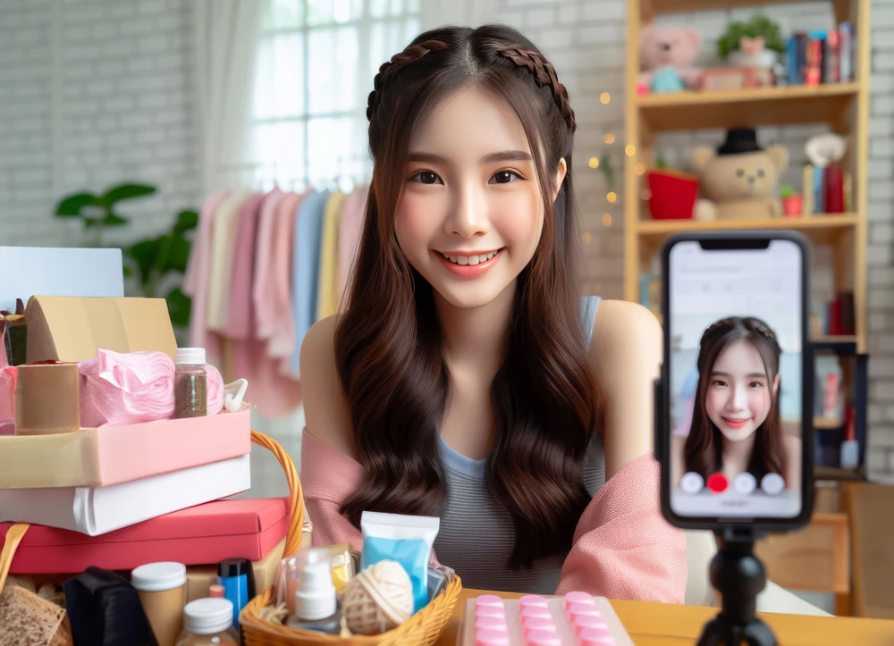 Livestream bán hàng online đang trở thành xu thế hiện nay. Ảnh: AI Livestream bán hàng online đang trở thành xu thế hiện nay. Ảnh: AI