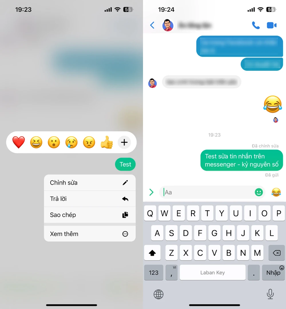 Tin công nghệ 14-5: Cách chỉnh sửa tin nhắn Messenger đã gửi. Ảnh: TIỂU MINH Tin công nghệ 14-5: Cách chỉnh sửa tin nhắn Messenger đã gửi. Ảnh: TIỂU MINH