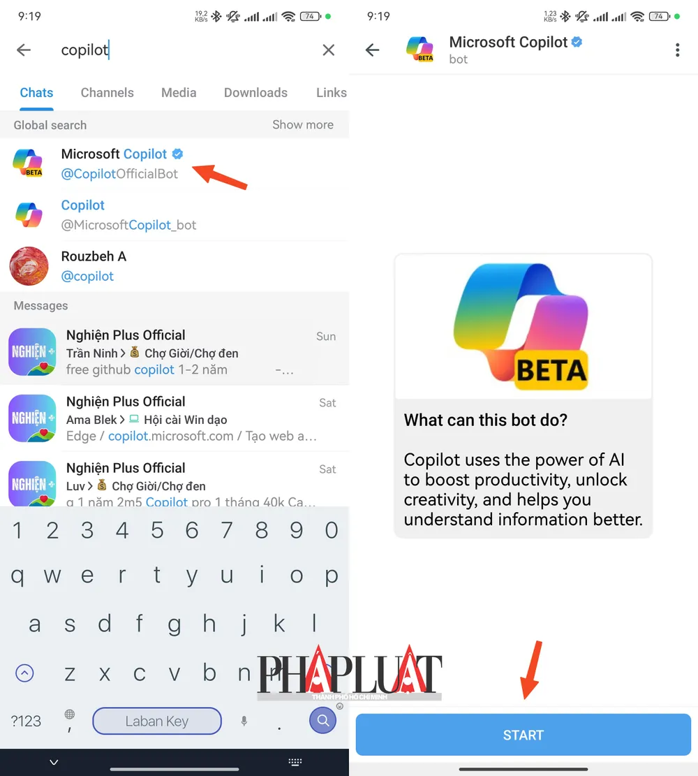 Tin công nghệ 3-6: Cách sử dụng Microsoft Copilot trên Telegram. Ảnh: TIỂU MINH Tin công nghệ 3-6: Cách sử dụng Microsoft Copilot trên Telegram. Ảnh: TIỂU MINH