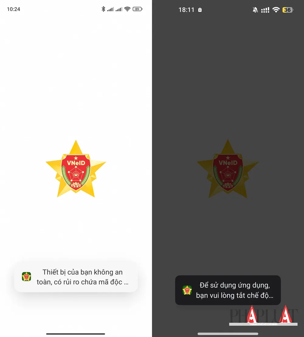 Nhiều người không thể đăng nhập ứng dụng VNeID trên điện thoại Android. Ảnh: TIỂU MINH Nhiều người không thể đăng nhập ứng dụng VNeID trên điện thoại Android. Ảnh: TIỂU MINH