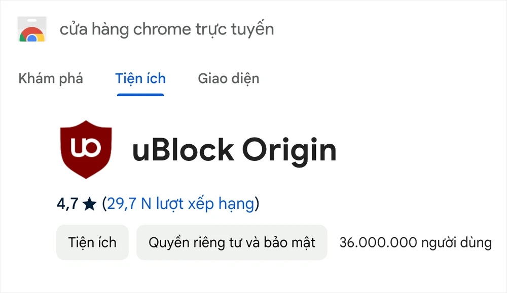 Cài đặt trình chặn quảng cáo để hạn chế bị thu thập dữ liệu. Ảnh: TIỂU MINH Cài đặt trình chặn quảng cáo để hạn chế bị thu thập dữ liệu. Ảnh: TIỂU MINH