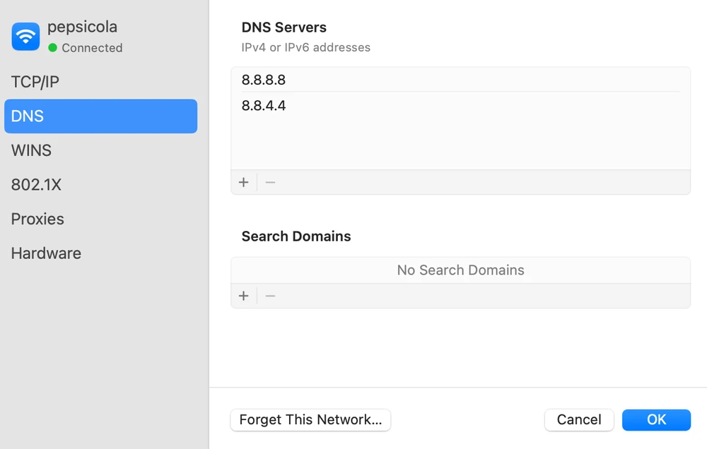 Đổi DNS trên MacBook khi Internet chập chờn. Ảnh: MINH HOÀNG Đổi DNS trên MacBook khi Internet chập chờn. Ảnh: MINH HOÀNG