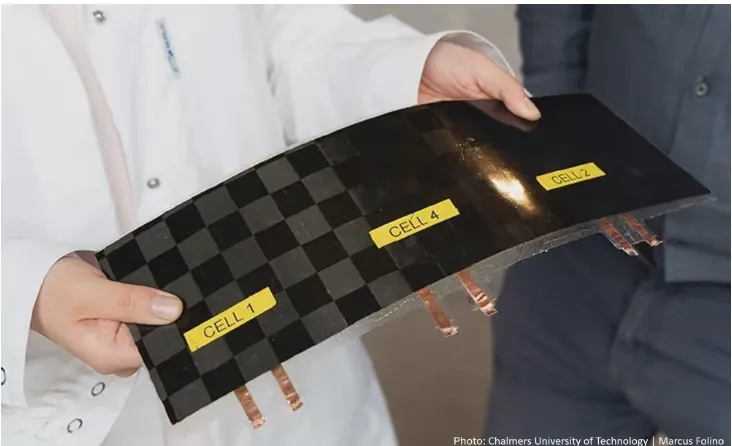 Nguyên mẫu của pin sợi carbon được các nhà nghiên cứu giới thiệu vào năm 2021.Ảnh: Sinonus Nguyên mẫu của pin sợi carbon được các nhà nghiên cứu giới thiệu vào năm 2021.Ảnh: Sinonus