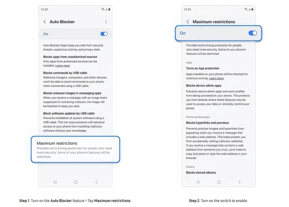 Cách bật tắt tính năng Auto Blocker trên điện thoại Samsung. Cách bật tắt tính năng Auto Blocker trên điện thoại Samsung.