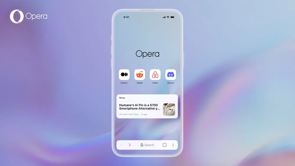 Tin công nghệ 13-8: Phiên bản mới của trình duyệt Opera One trên iPhone. Ảnh: Opera Tin công nghệ 13-8: Phiên bản mới của trình duyệt Opera One trên iPhone. Ảnh: Opera