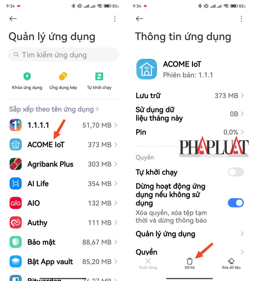 Xóa bớt các ứng dụng không cần thiết. Ảnh: MINH HOÀNG Xóa bớt các ứng dụng không cần thiết. Ảnh: MINH HOÀNG