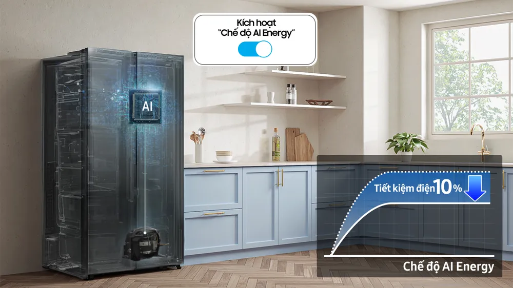 Tủ lạnh tích hợp AI mang đến nhiều tính năng độc đáo.