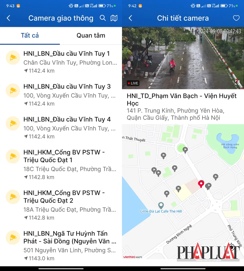Cách kiểm tra các khu vực gãy đổ cây cối ở Hà Nội sau cơn bão số 3. Ảnh: MINH HOÀNG