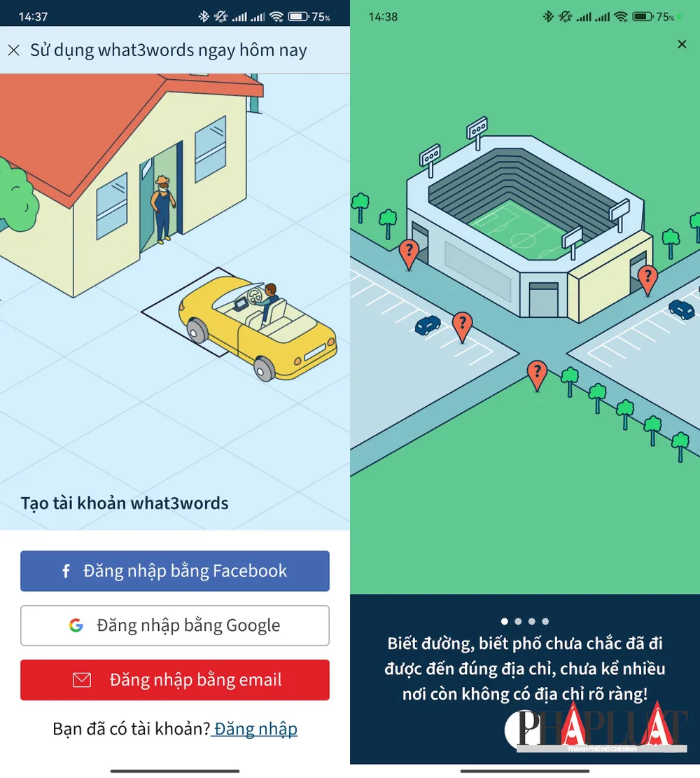 Đăng ký tài khoản what3words. Ảnh: MINH HOÀNG