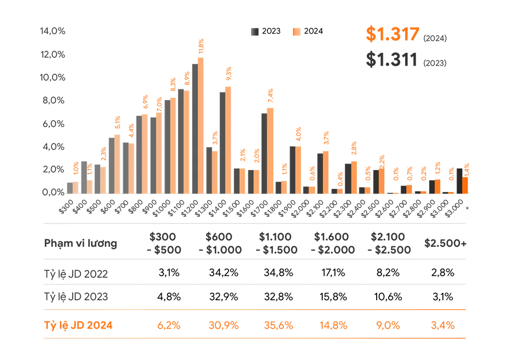 Mức lương nhân sự ngành IT Việt Nam.