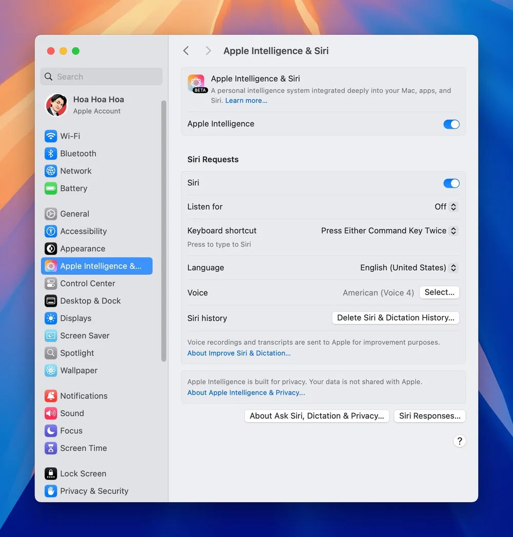 Apple Intelligence trên macOS 15. Ảnh: TIỂU MINH Apple Intelligence trên macOS 15. Ảnh: TIỂU MINH