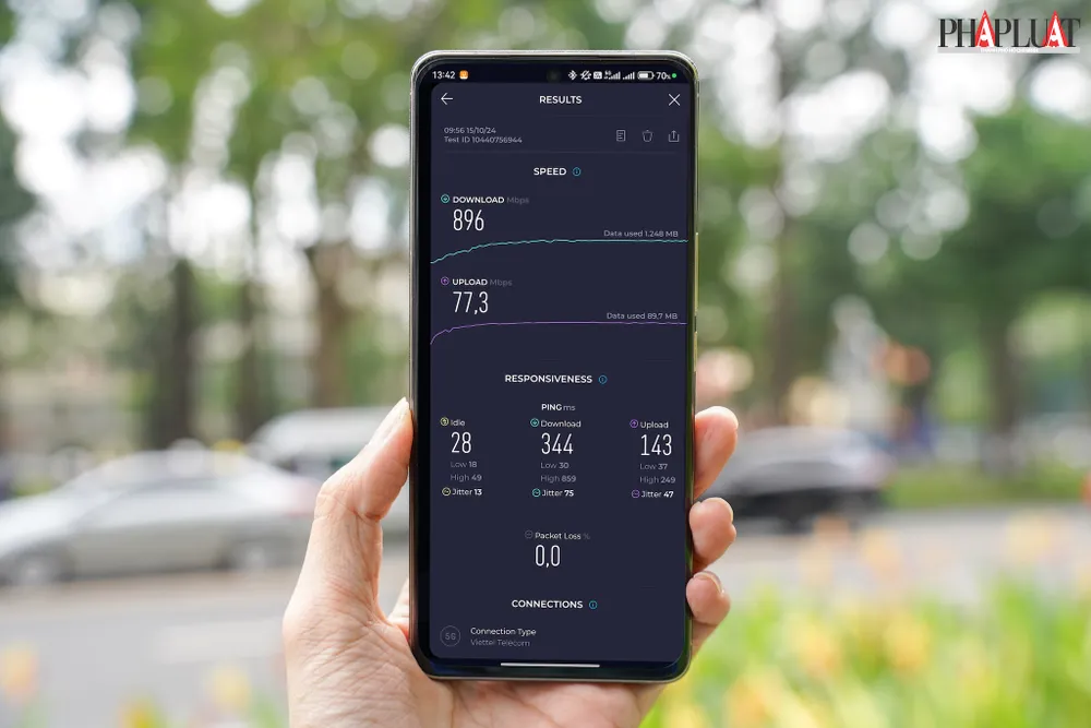 Tốc độ 5G Viettel tại TP.HCM. Ảnh: MINH HOÀNG Tốc độ 5G Viettel tại TP.HCM. Ảnh: MINH HOÀNG