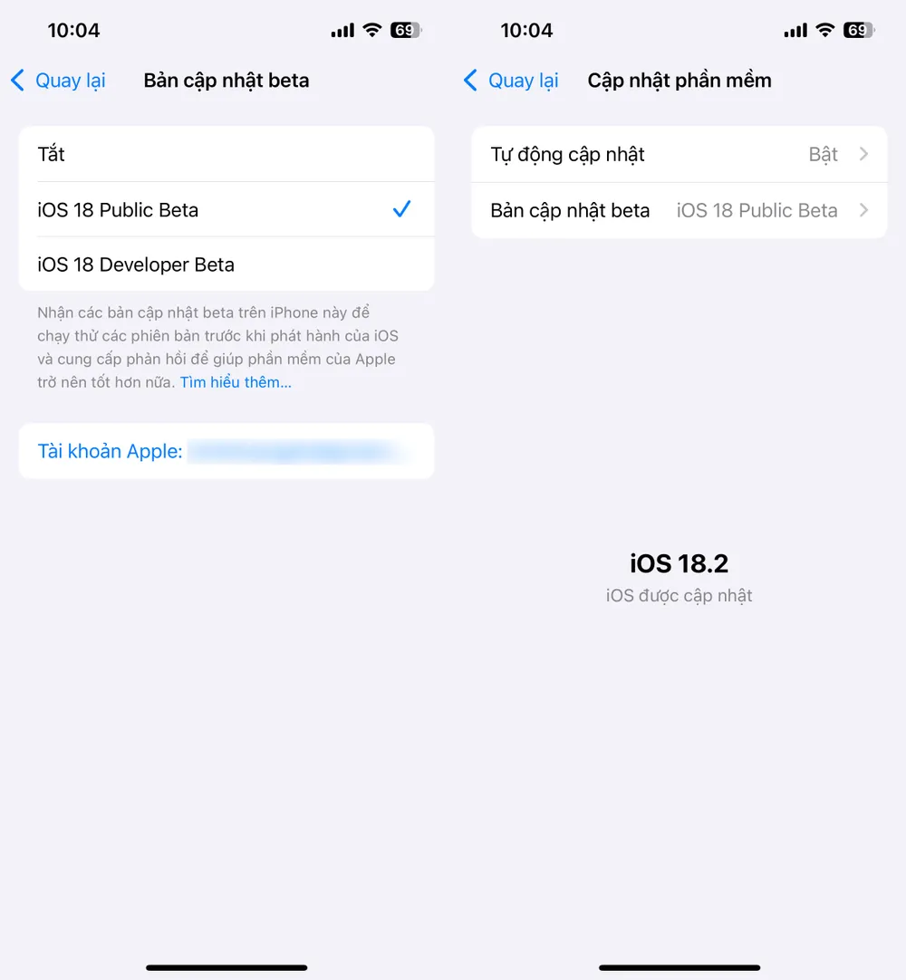 Cách cài đặt bản cập nhật iOS 18.2 beta 3. Ảnh: TIỂU MINH