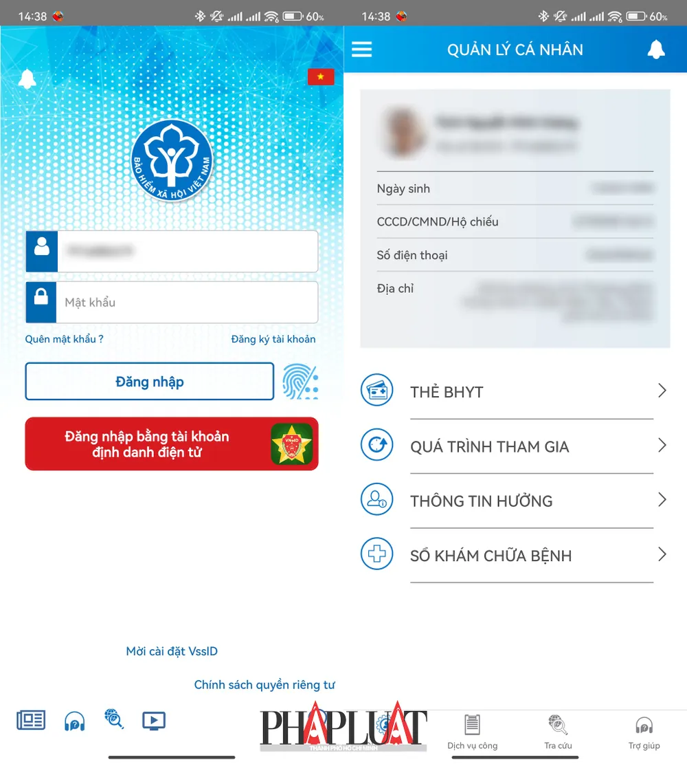 Đăng nhập ứng dụng VssID bằng thông tin tương ứng hoặc tài khoản VNeID. Ảnh: MINH HOÀNG Đăng nhập ứng dụng VssID bằng thông tin tương ứng hoặc tài khoản VNeID. Ảnh: MINH HOÀNG