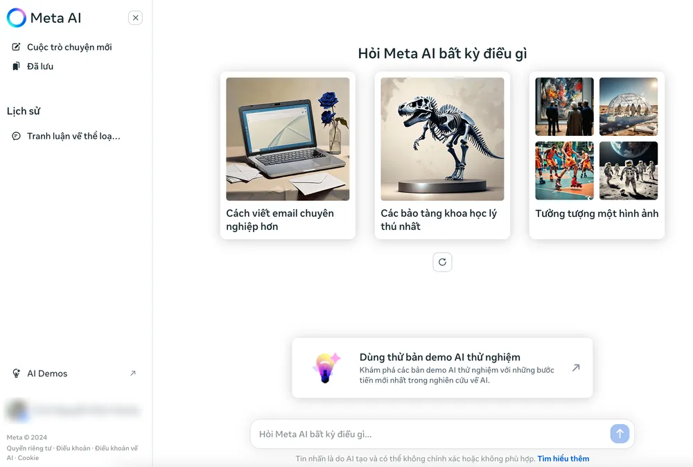 Cách sử dụng Meta AI miễn phí tại Việt Nam. Ảnh: TIỂU MINH