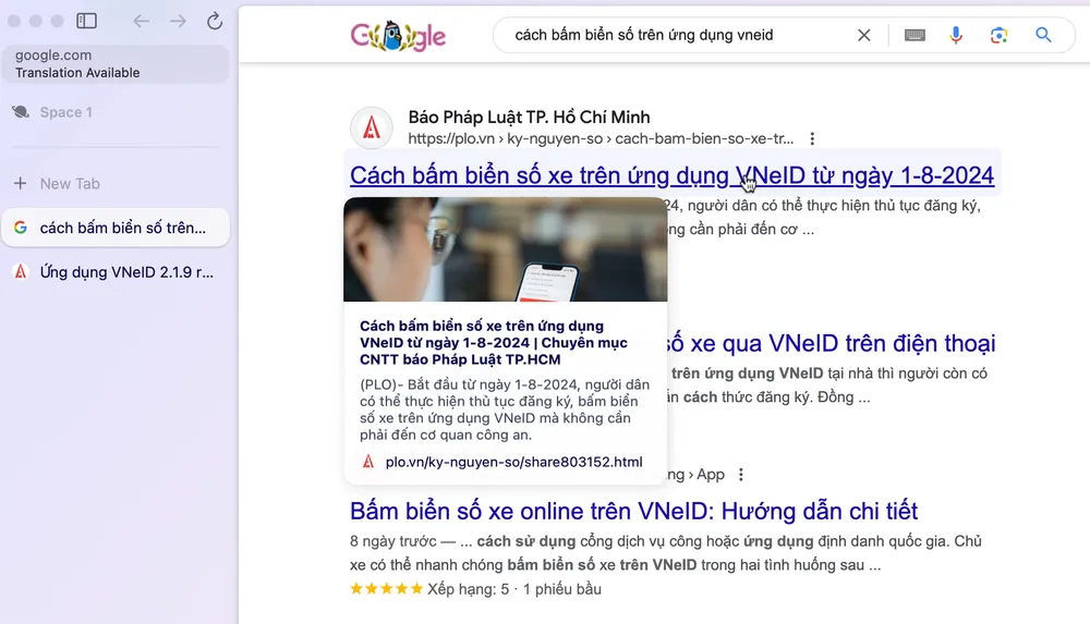 Trình duyệt web Arc nổi bật với giao diện khác lạ, nhiều tính năng AI. Ảnh: TIỂU MINH