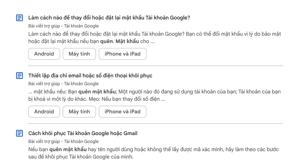 Cách lấy lại mật khẩu tài khoản Google. Ảnh: MINH HOÀNG