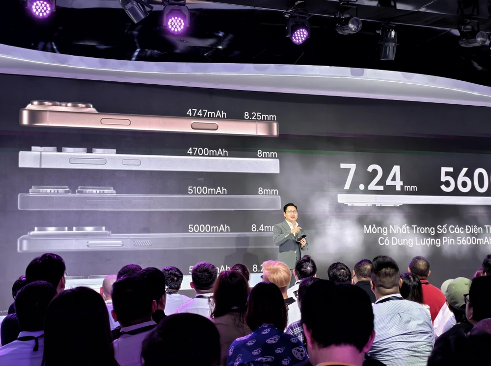 Reno13 series mỏng hơn so với các smartphone khác, nhưng dung lượng pin nhiều hơn. Ảnh: TIỂU MINH