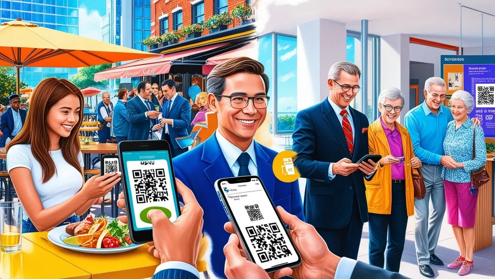 Việc quét mã QR ngày càng phổ biến ở nhiều nơi. Ảnh: MINH HOÀNG/Canva