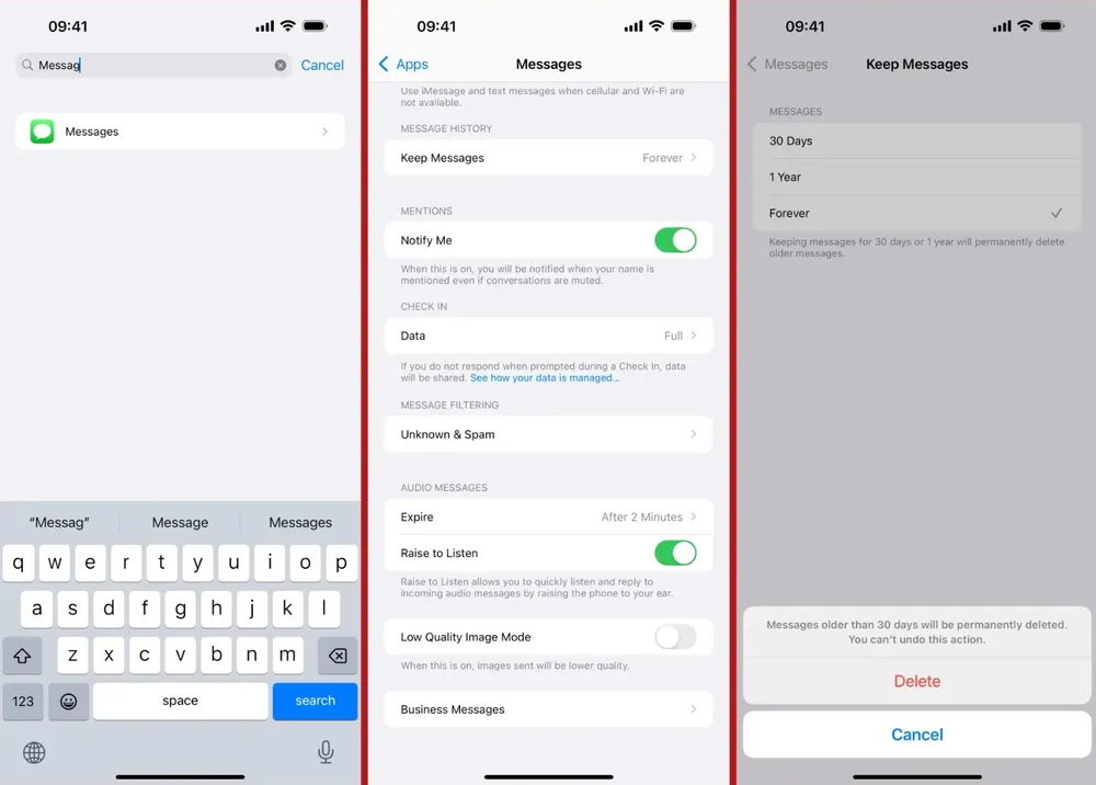 Xóa các tin nhắn cũ để lấy lại bộ nhớ.