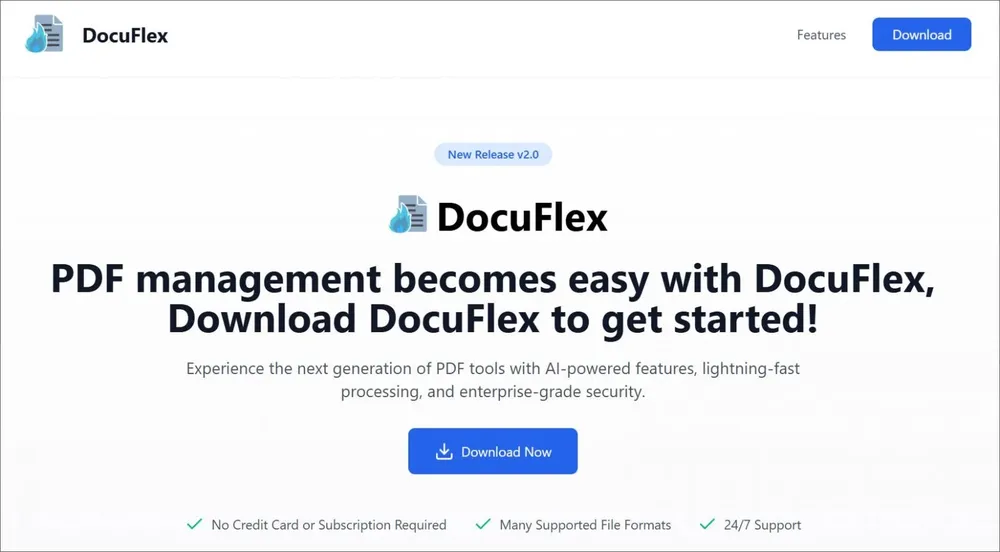 Trang web DocuFlex có sẵn vào tháng 1 năm 2025. Ảnh: Archive