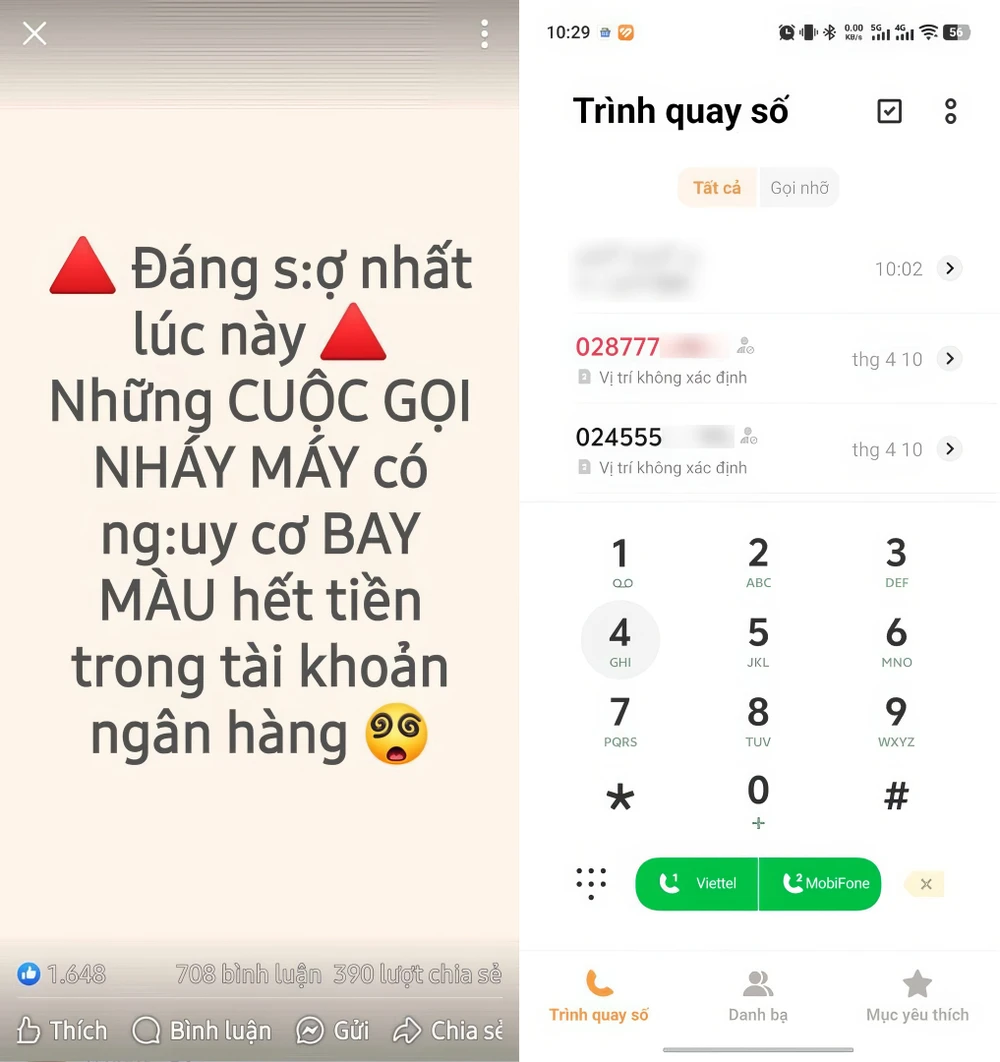 Nở rộ các cuộc gọi nhá máy, lừa đảo. Ảnh: TIỂU MINH Nở rộ các cuộc gọi nhá máy, lừa đảo. Ảnh: TIỂU MINH