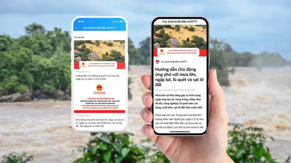 Người dùng nhận tin nhắn cảnh báo bão số 1 qua Zalo.