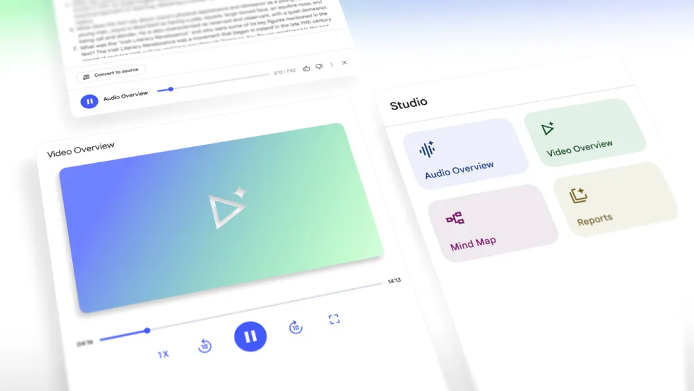 Tính năng Video Overviews giúp biến nội dung thành slide trình chiếu trực quan. Ảnh: Google Tính năng Video Overviews giúp biến nội dung thành slide trình chiếu trực quan. Ảnh: Google