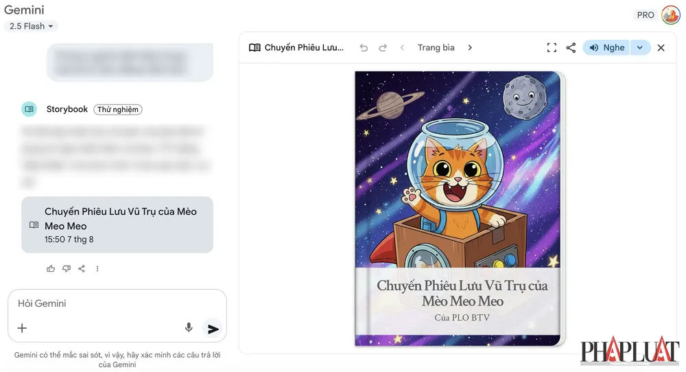 Tạo sách chuyện sinh động cho trẻ em bằng Google Gemini Storybook. Ảnh: MINH HOÀNG