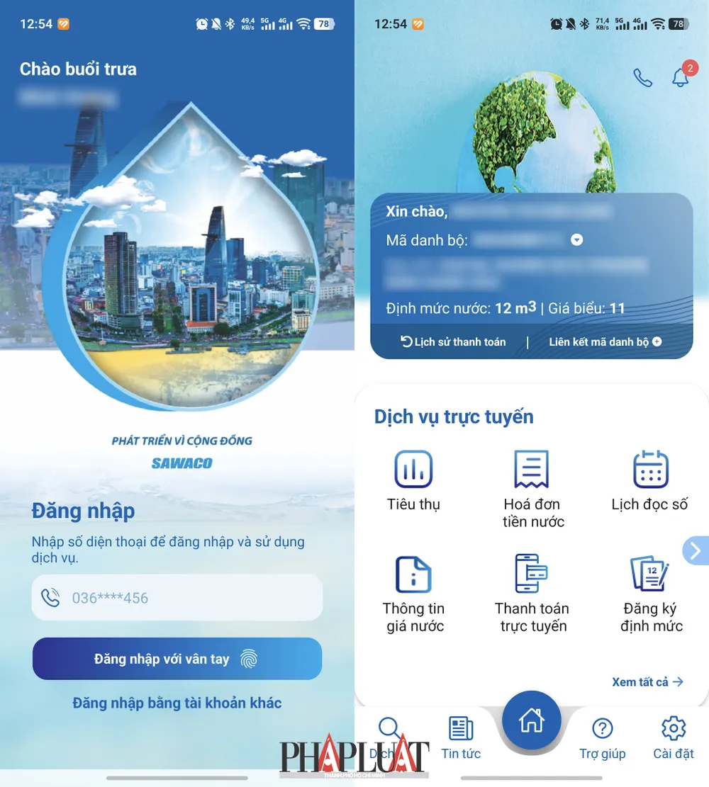 Người dùng nên cài đặt ứng dụng Sawaco CSKH để quản lý thông tin sử dụng nước dễ dàng hơn. Ảnh: MINH HOÀNG
