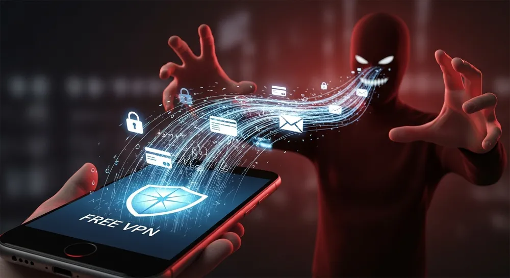 Ứng dụng miễn phí, đặc biệt là VPN thường không an toàn. Ảnh: AI