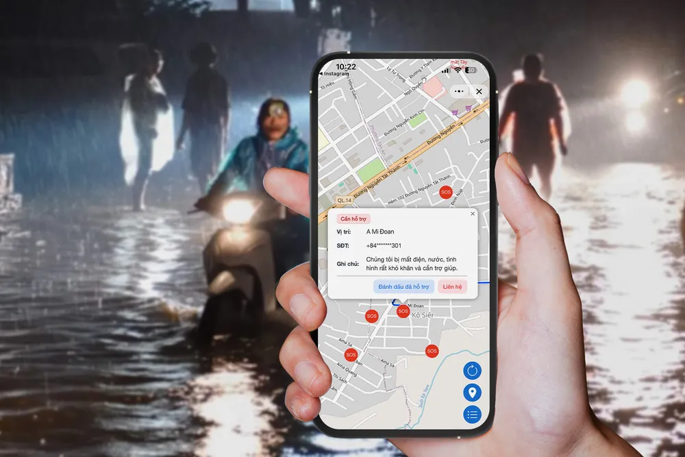 Bản đồ SOS trên Zalo.