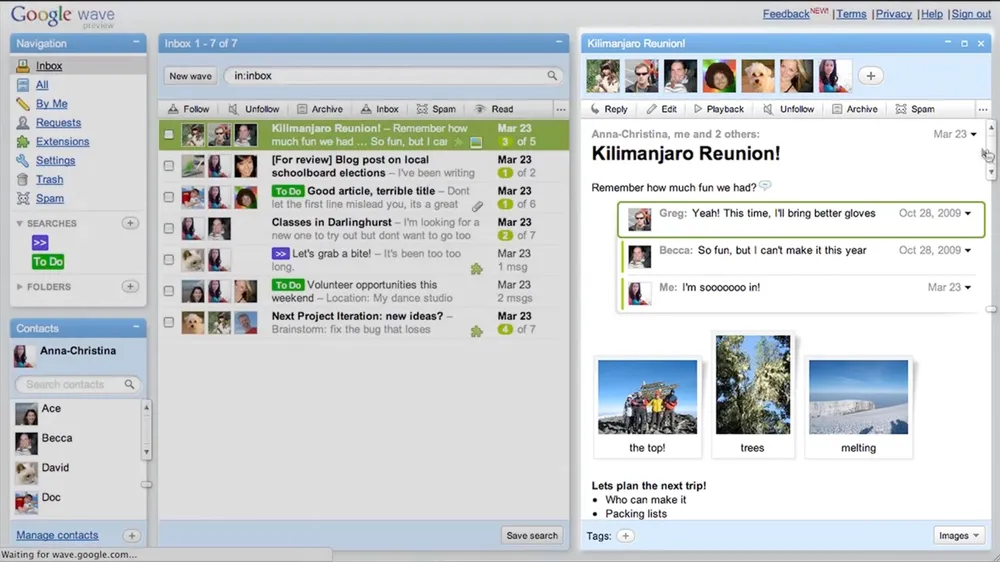 Tin công nghệ 29-11: Google Wave và những tính năng vượt trước thời đại 2009.