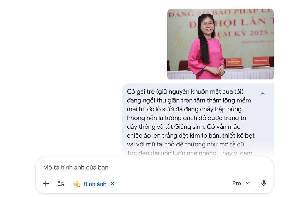 Tạo ảnh chân dung bằng Gemini. Ảnh: MINH HOÀNG