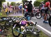 ‘Kẻ ăn thịt người’ đoạt cú ăn 3 tại Tour de France ảnh 1 Hàng chục tay đua té ngã chặng đua khởi động Tour de France
