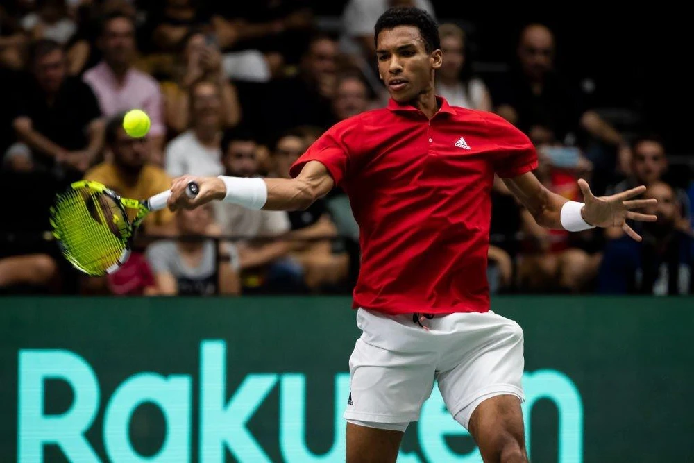 Auger-Aliassime thi đấu xuất thần giúp Canada thắng chung cuộc 2-1 trước tuyển Tây Ban Nha. Ảnh: GETTY