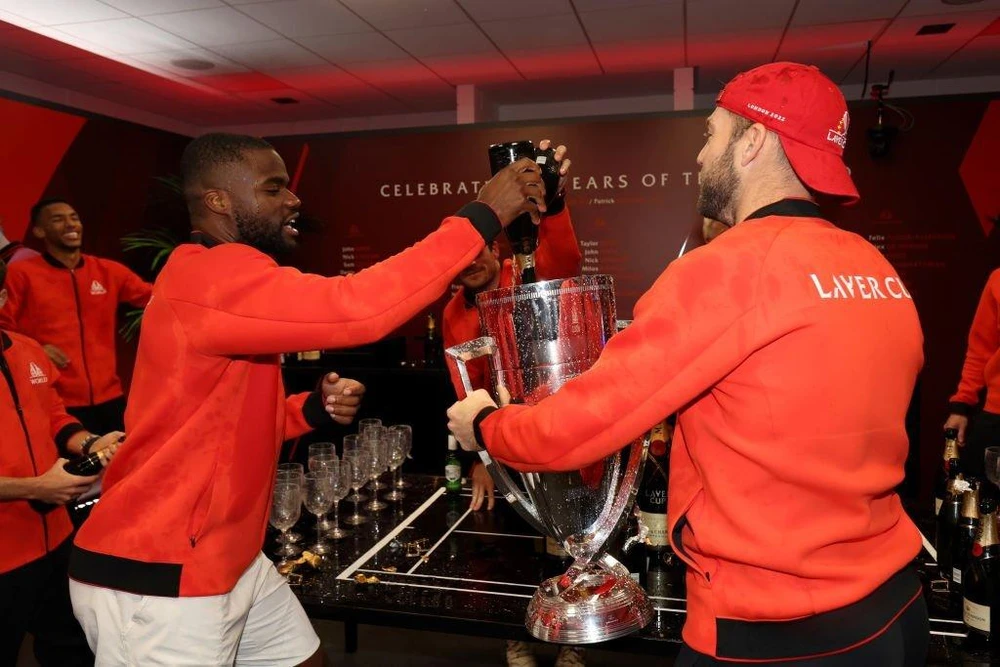 Frances Tiafoe giúp Team Thế giới thắng ngược dòng, lần đầu tiên đoạt chức vô địch Laver Cup. Ảnh: GETTY