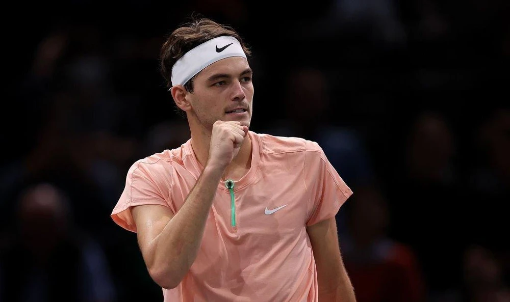 Taylor Fritz ăn mừng chiến thắng vào vòng 2. Ảnh: GETTY