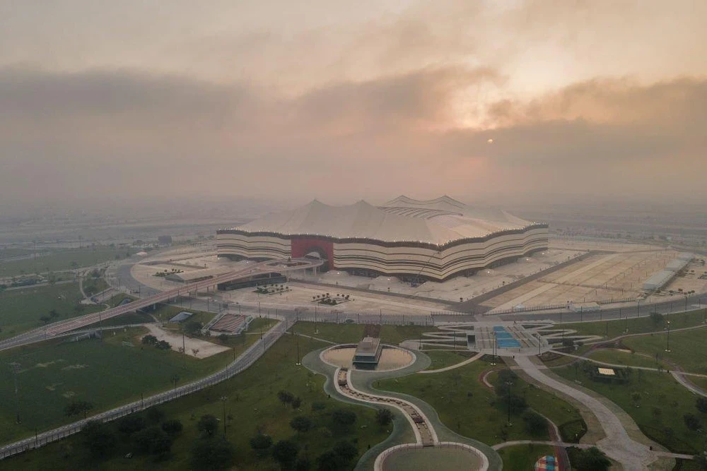 Quang cảnh sân vận động Al Bayt, nơi diễn ra lễ khai mạc World Cup 2022 Qatar. Ảnh: GETTY