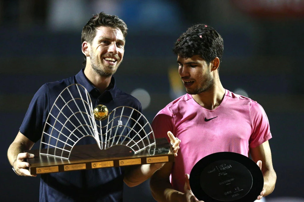 Ở lần chạm trán thứ 2 chỉ trong hai tuần, Norrie xuất thần hạ gục nhà ĐKVĐ Alcaraz. Ảnh: GETTY