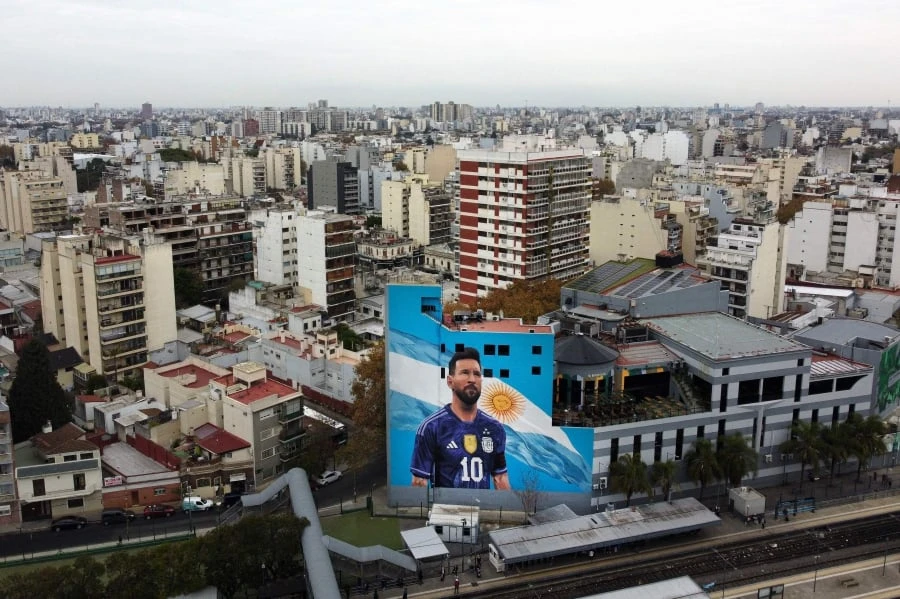 Hình ảnh Messi tại quê nhà Buenos Aires. Ảnh: AFP