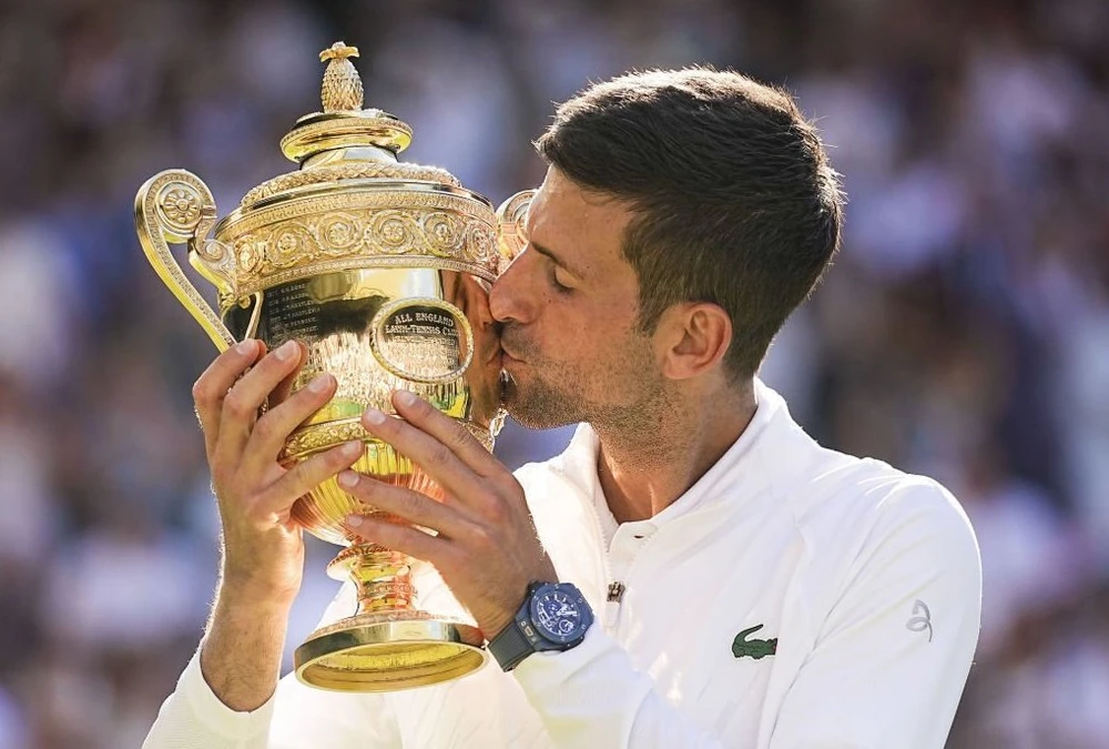 Tay vợt số 1 thế giới, Djokovic hiện là đương kim vô địch Wimbledon. Ảnh: GETTY