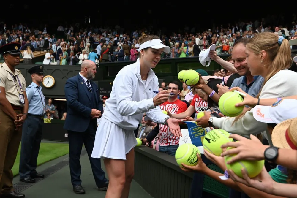 Bà mẹ một con Svitolina đang trở thành nguồn cảm hứng tại Grand Slam sân cỏ. Ảnh: GETTY