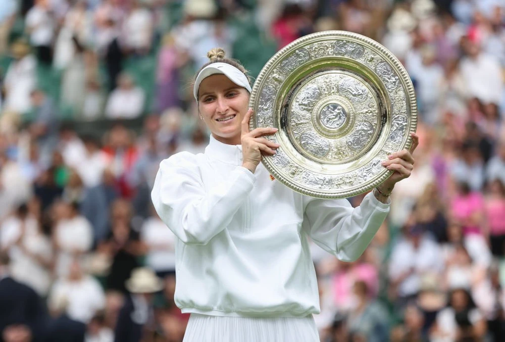 Tân vô địch đơn nữ Wimbledon 2023 Marketa Vondrousova. Ảnh: GETTY