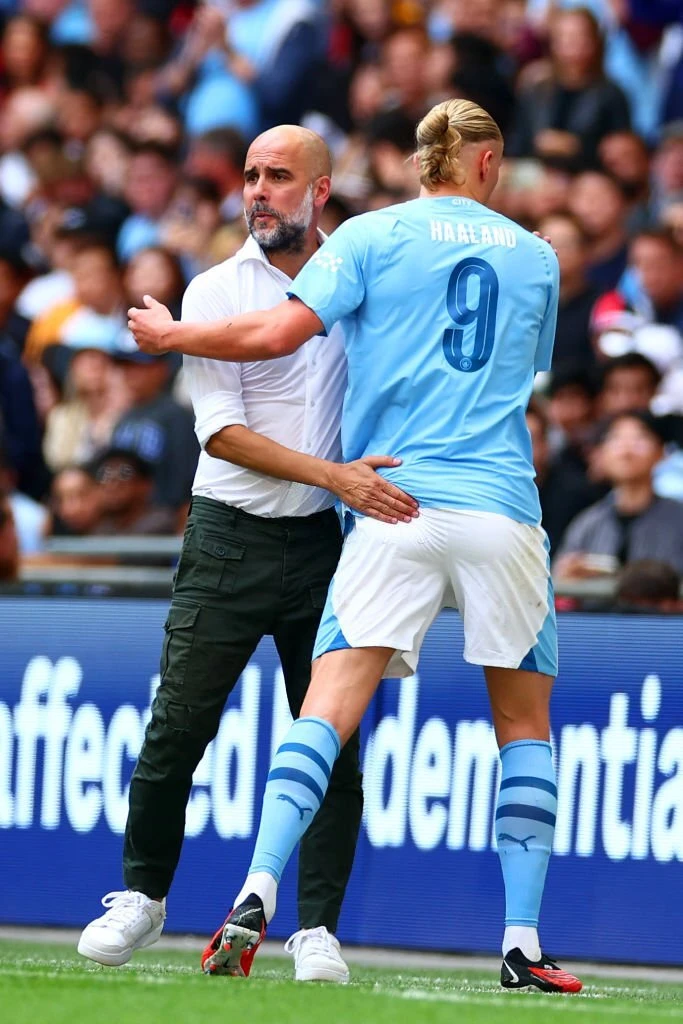 Mùa trước, Man City buộc phải thay đổi lối chơi vì sự có mặt của Haaland. Ảnh: GETTY